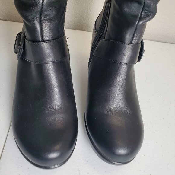 Dansko' Brinkley' Black Ruched Nappa Leather Knee-High Boots EUR 37 (6.5-7 US) - Picture 3 of 15